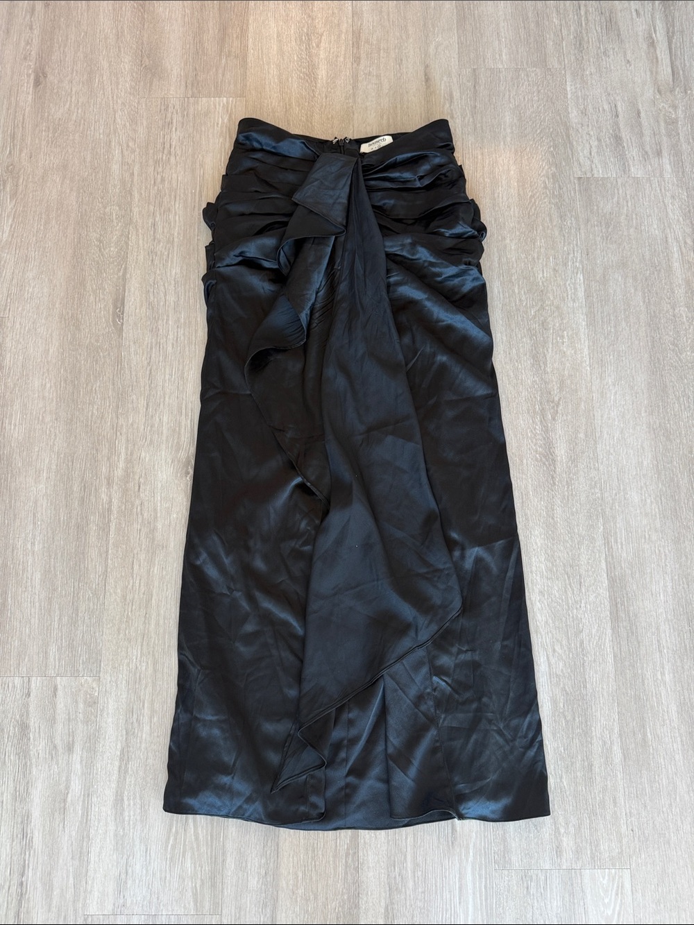House of CB Arla Black Silk Maxi Skirt Medium